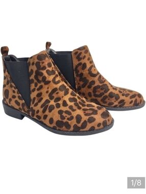 MaxMuxun Boots Women's Leopard Print Faux Suede Boots Size 6 NWOT